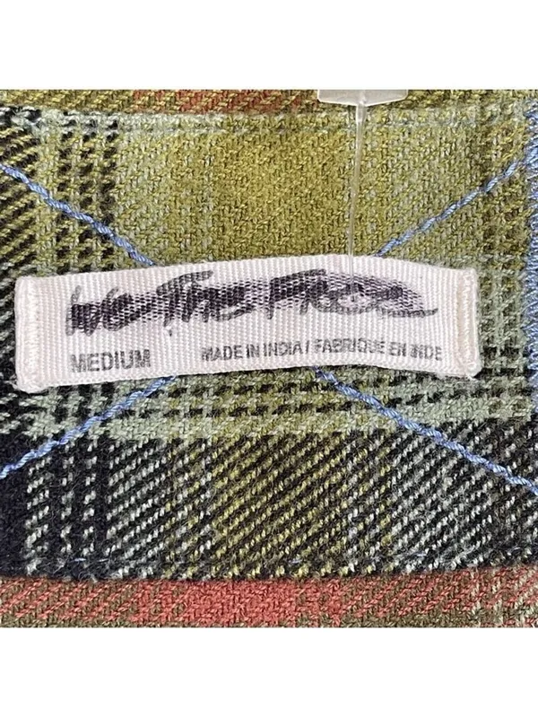 Free People We The Free Izzy Cargo Shirt plaid oversized Shacket Green Grunge M - Image 12