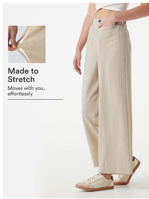 HALARA High Waisted Wide Leg Casual Pants with Pockets - Image 3