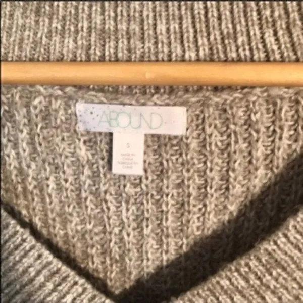 Abound Cable Knit Fringe Sweater Pullover Grey S - Image 6