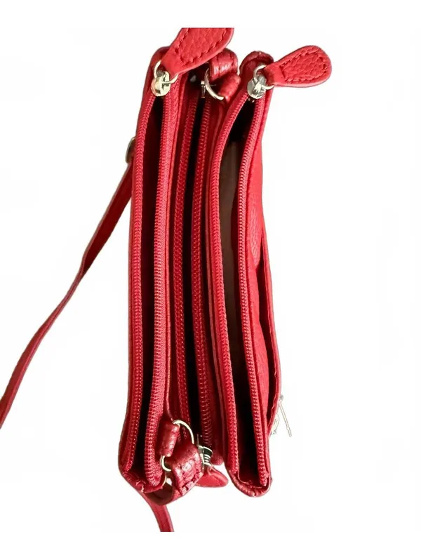 Giani Bernini NEW Genuine Leather Crossbody Purse Red Old Money Quiet Luxury Bag - Image 5