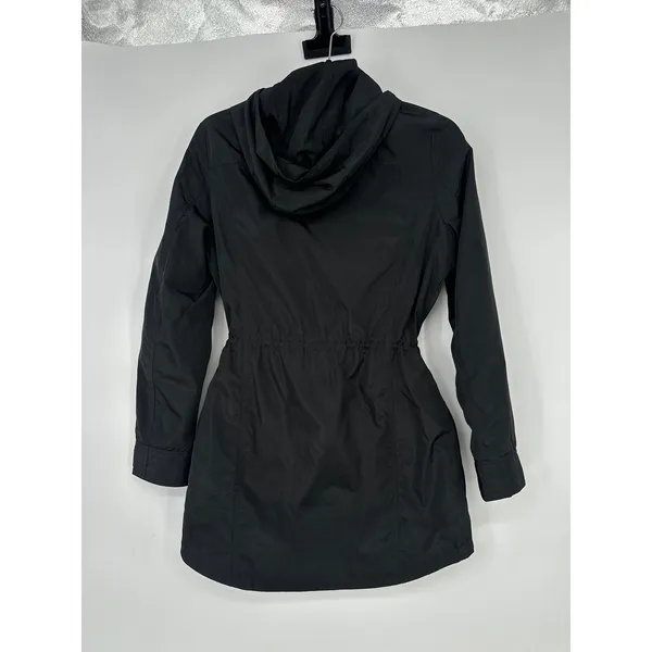Michael Kors Anorak Raincoat Jacket Women XS Black Hooded Gold Hardware Utility - Image 4