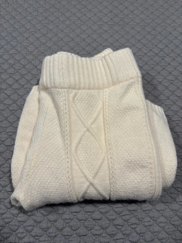 Edikted Ray Cable Stitch Knit Flare Sweater Pants - Image 12
