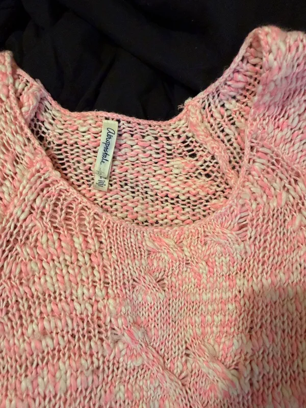 Aeropostale Pink Cable-Knit Scoop Neck Sweater - Image 2
