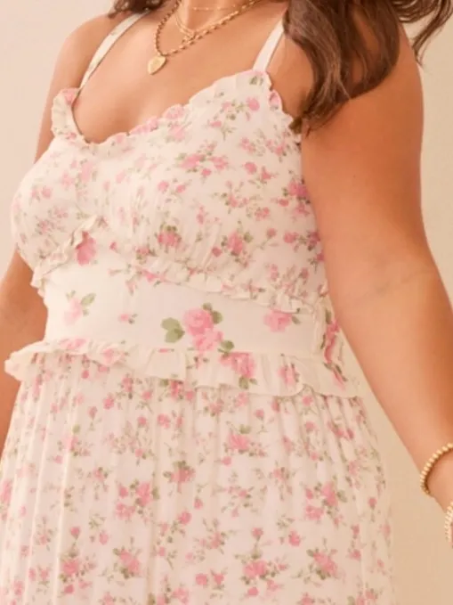 Arula GORGEOUS Skylar Floral Pink Roses Maxi Dress NWT 1X - Image 2