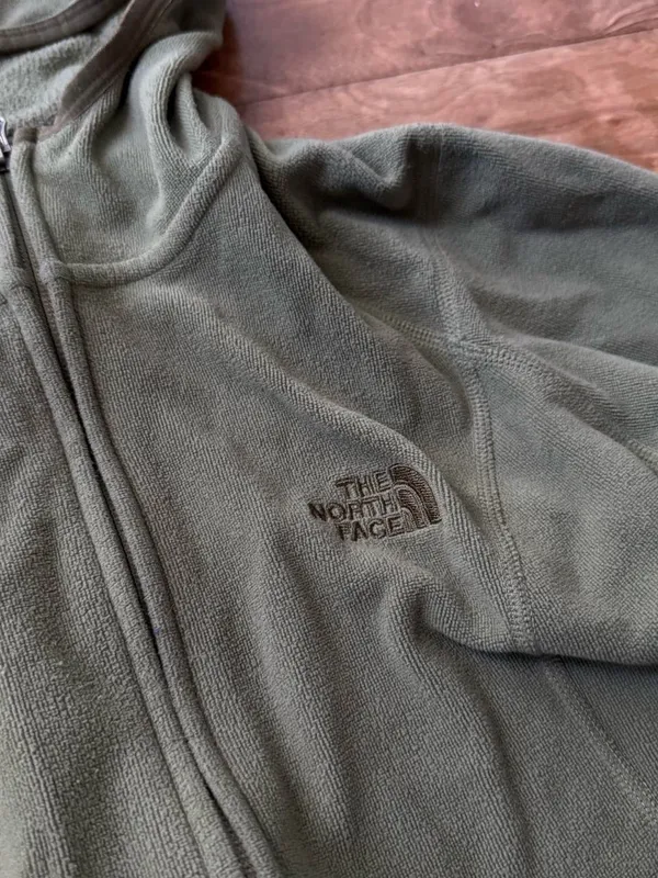 The North Face Women's Sage Green Hooded Full-Zip Fleece Jacket - Image 2