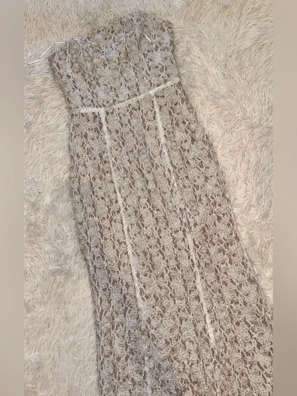 NEW ELLIATT Cali Strapless Lace Midi ivory gold Dress Sz XS - Image 6