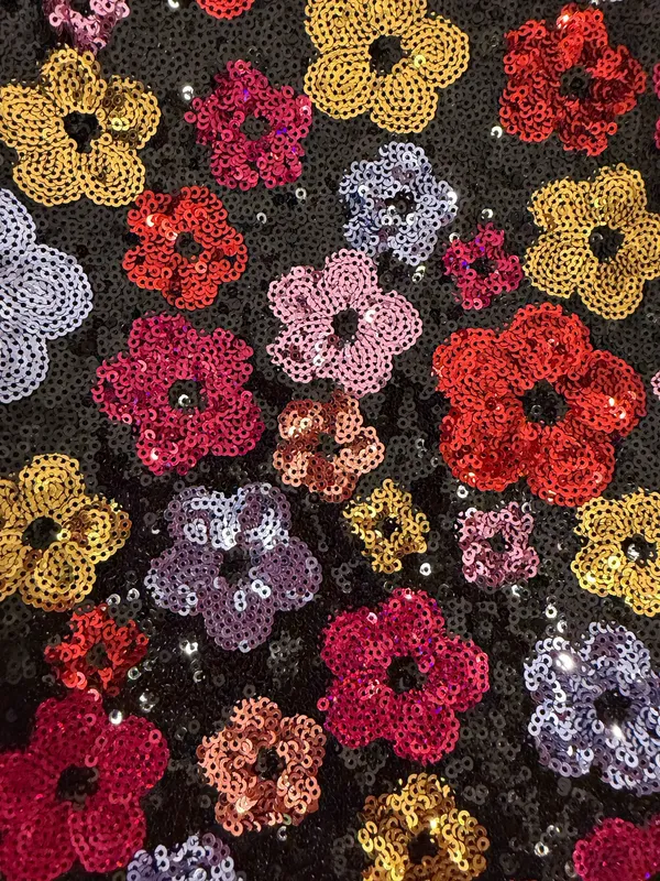 Sequin Floral Mini Dress Multiple - Image 3