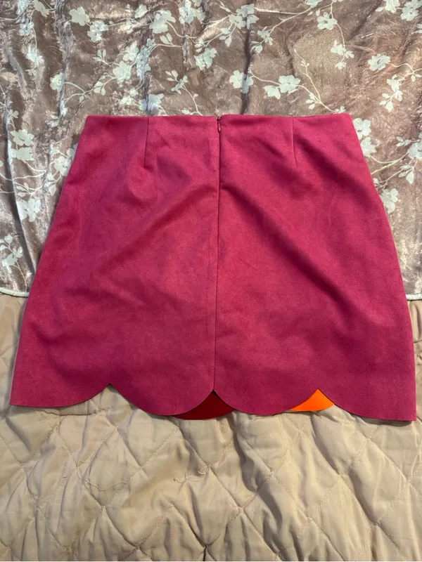 NWOT Blushing Brunette Colorblock Halter Neck Faux Suede Studded Skirt Set Sz XL - Image 6