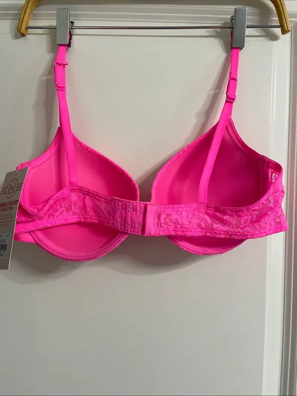 SO Hot Pink Lace Push-Up Bra Size 38C NWT - Image 4