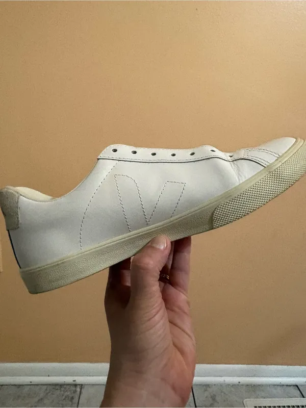 Veja Esplar Leather Logo Sneakers in White - Image 7