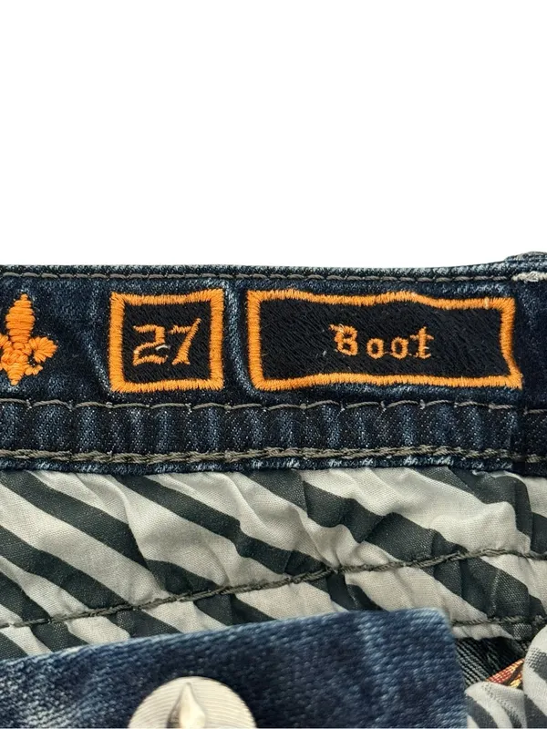 Rock Revival Betty Boot Distressed Embellished Jeans 27 - Image 13