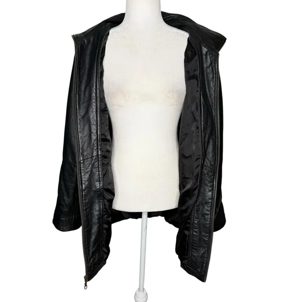 Wilson's Leather Genuine Leather Women's Blazer Jacket Size XS Black Pockets Long Length - Image 6