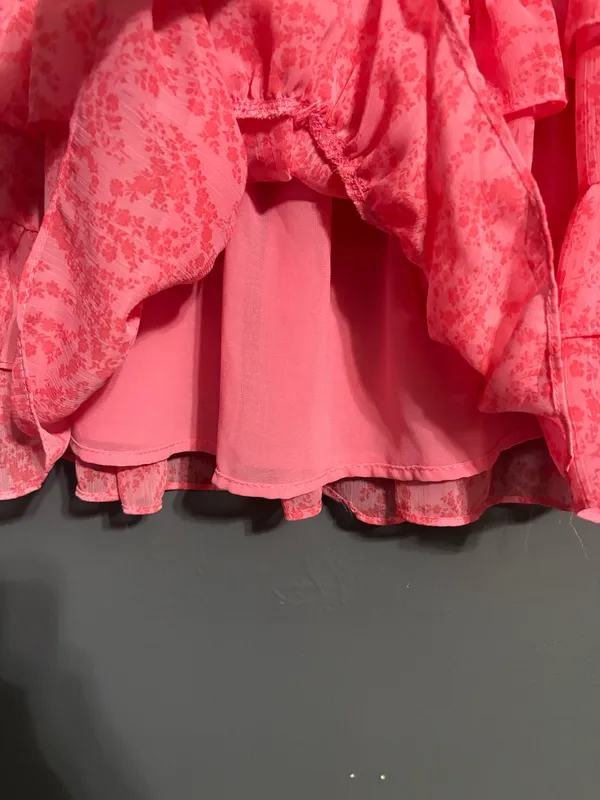 The Impeccable Pig pink floral ruffle tiered skirt smocked waistband - Image 6
