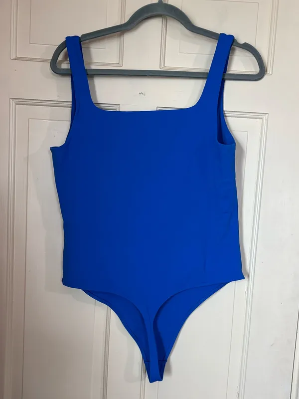 Aritzia Original Contour Headway Square Neck Bodysuit long sleeve Blue XL - Image 8