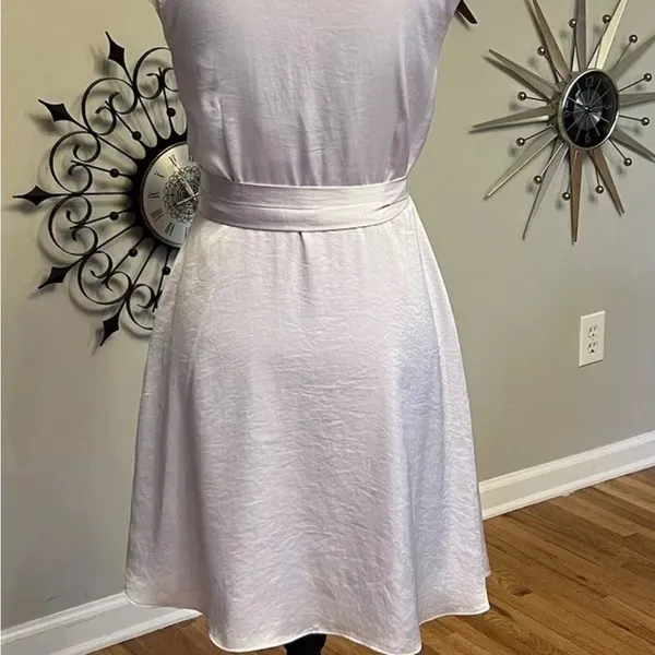 Aritzia‎ Wilfred Mademoiselle Dress Ice Lavender Satin Wrap S - Image 7