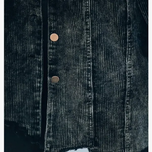 Oversized Button Down Corduroy Shirt Jacket washed Retro size Small new - Image 3