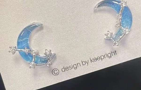 Blue Starry Sky Polar Star Moon Temperament Earrings Versatile Clear Sea Salt Sweet Earrings Exquisite Light Luxury Earrings for Women - Image 8