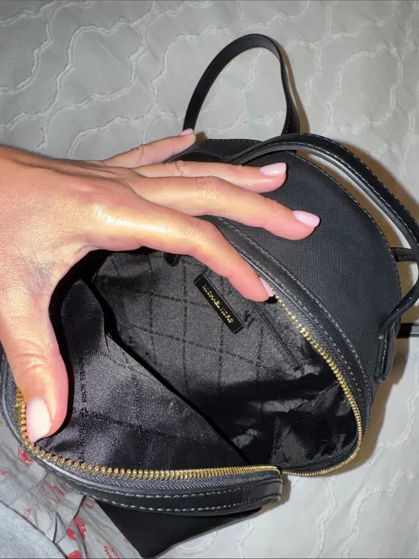 Michael Kors Black Saffiano Backpack with Gold Hardware - Image 2