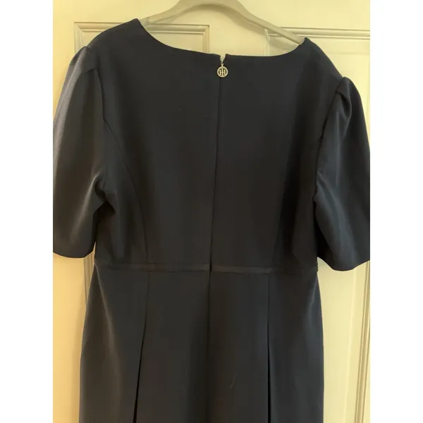 Tommy Hilfiger Women's Elbow Sleeve Fit & Flare Navy Blue Dress Sz 12 - Image 7