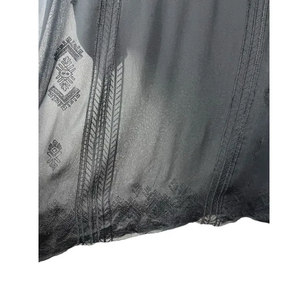Wilfred Aritzia Black Embroidered Shift Dress L Sheer Lace Yoke Cover Up - Image 7