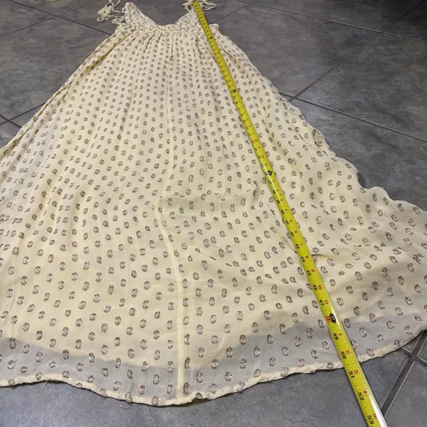 En Creme Womens Deep V-Neck Light Yellow Maxi Dress Sz S Wedding Party Beach EUC - Image 16