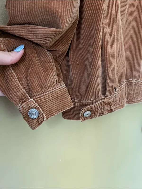 American Eagle Outfitters Rust Corduroy Cropped Jacket - Image 7