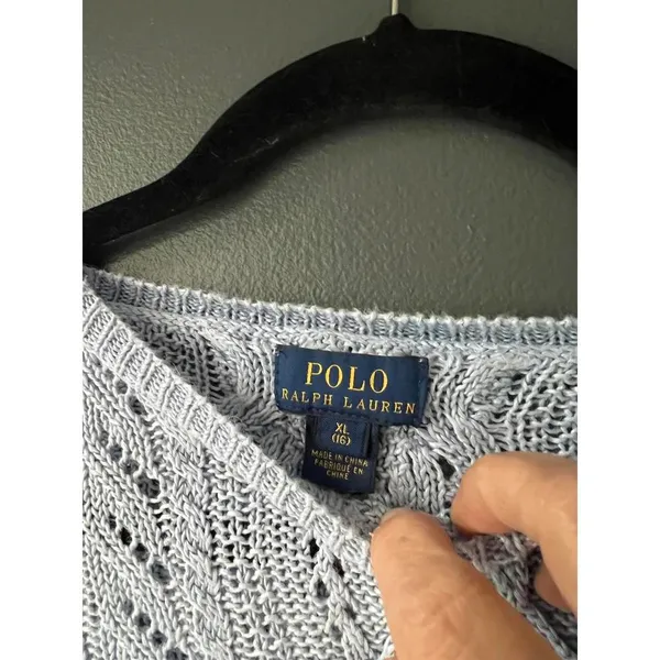 Polo Ralph Lauren Light Blue Knit Sweater - Size XL - Image 3