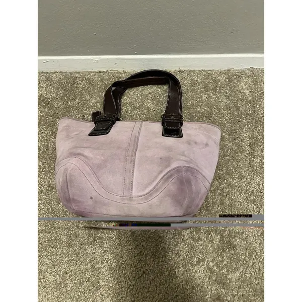 Y2K Vintage Rare Coach Lavender Soho Suede Tote 2004 - Image 12