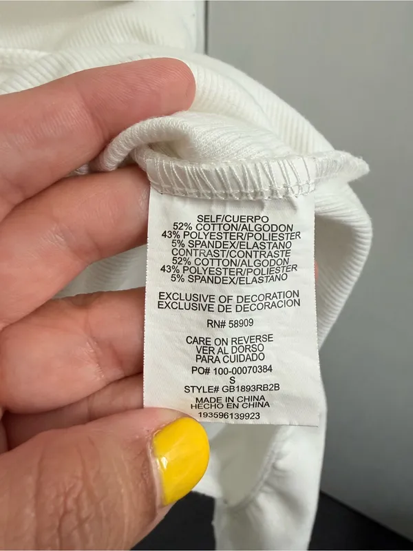 GB white bodysuit size small - Image 4