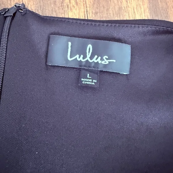 Lulus Black Sleeveless Skater Dress Boatneck Fit Flare Womens Large w pockets‎ - Image 6