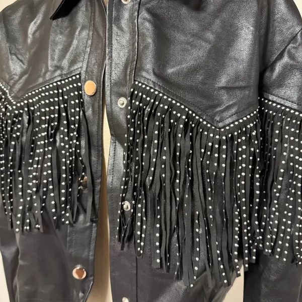 Beavely Fringe Jacket Black Size L - Image 5