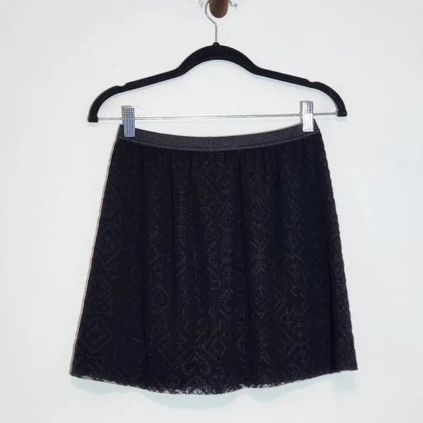 Madewell Black Lace Mini Skirt NWT Size XS Madewell Black Pull-on Skirt - Image 4