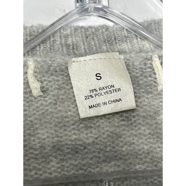 Cozy soft oversized grey Long‎ Sleeve Crew Neck Pullover Sweater Size S - Image 5