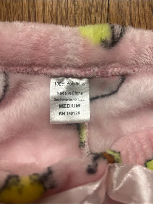 Women’s Pink Avocado Plush Pajama Set Medium NWOT - Image 3
