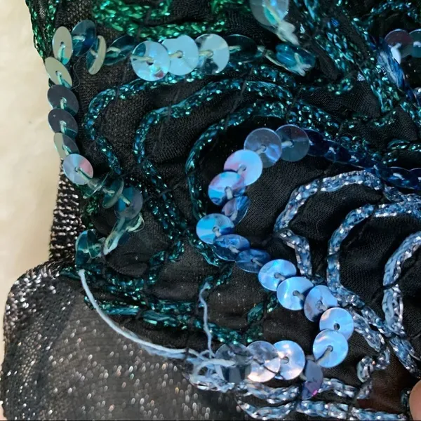 Vintage J.J Rich mesh sequin dolman sleeve top - Image 7