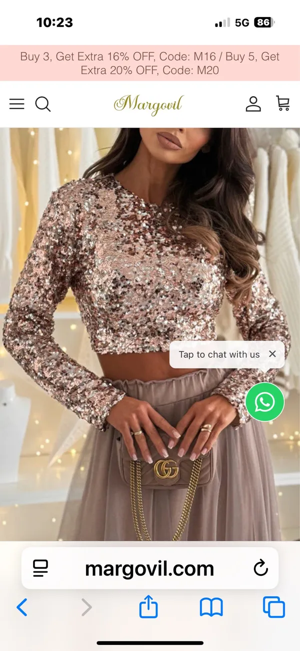 Margovil sequined top and mesh skirt - Image 6