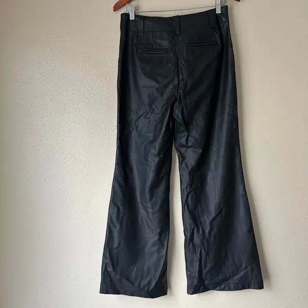 Maeve by Anthropologie Black Faux Leather High Waisted Pants US Size 8 - Image 10