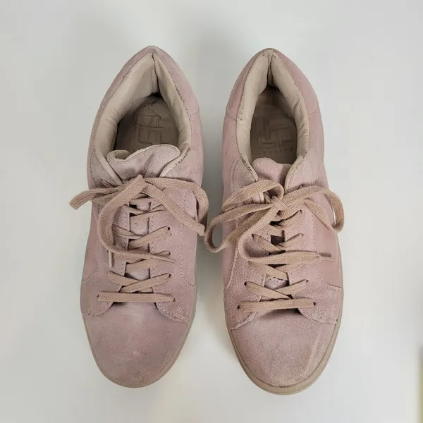 LFL by Life Womens Shoes Size 8 Baby Pink Suede Lace-Up Fashion Sneaker - Image 4