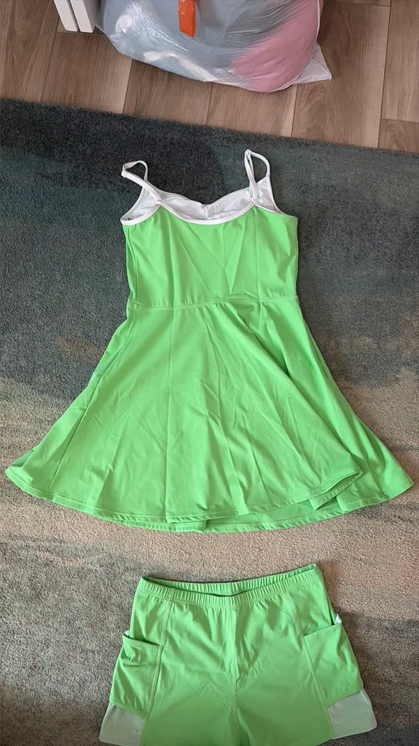 Amazon Green Medium Athletic Dress with Built in Bra and Shorts - Image 2