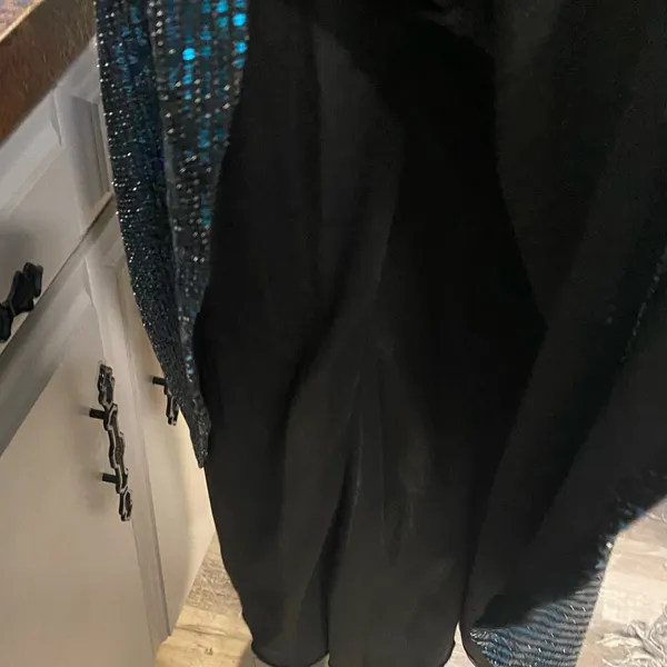 NWT B Darlin Blue Sequin Sparkly Cowl Neck Mini Dress - Image 10