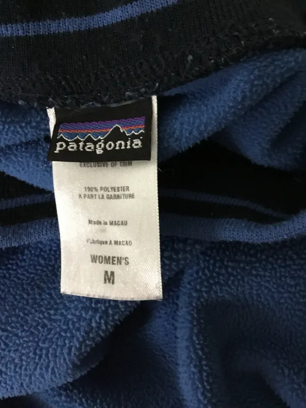 Patagonia Size M Rear Vintage Sweatshirt Women's Blue Fleece Soft Sweater Warm - Image 9