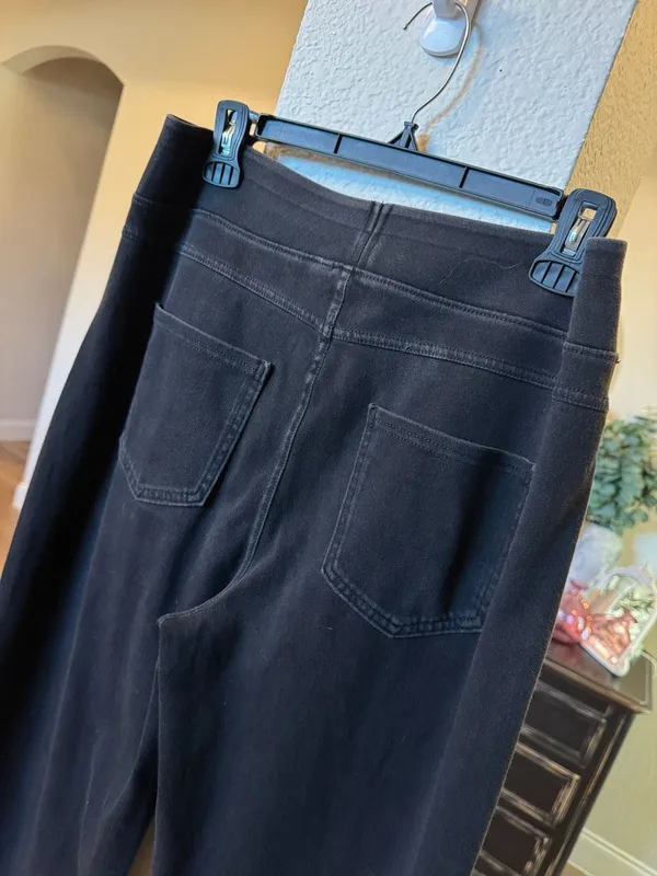 Halara Flex High Waisted Multiple Pockets Wide Leg Jeans Black Size L - Image 5