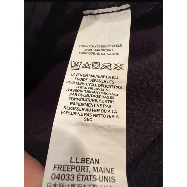 LL Bean Womens Mountain Classic Fleece Vest Navy Blue Full Zip M REG 504675 cozy - Image 8