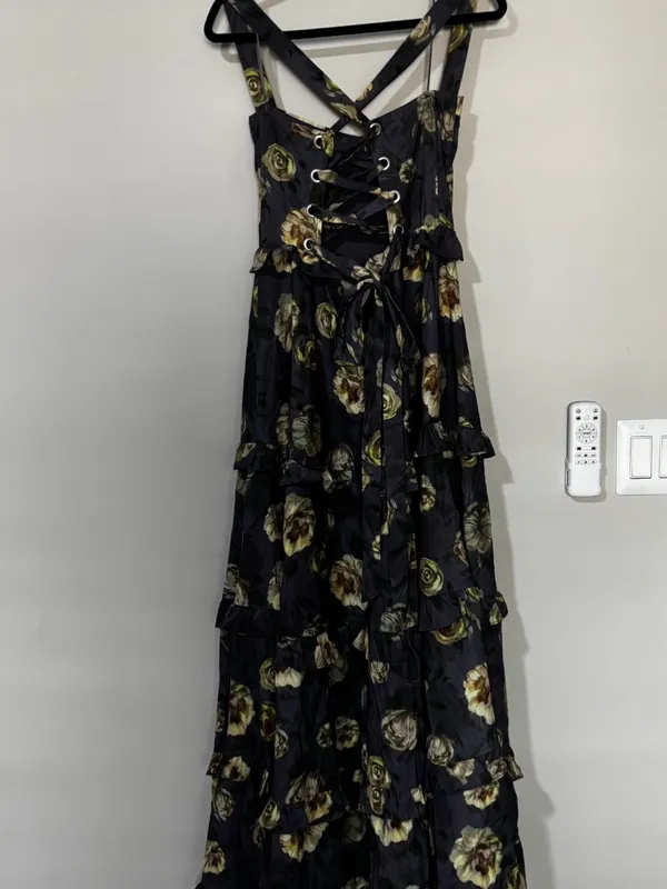 Petal & Pup Lillee Tiered Maxi Dress Lavender Floral Size M - Image 6