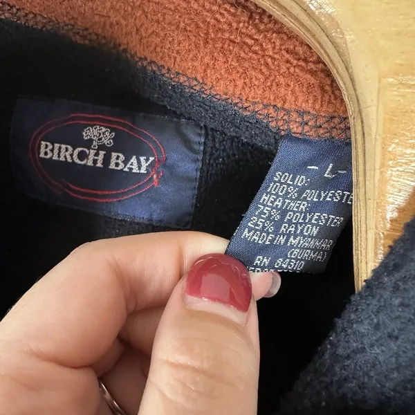 Birch‎ Bay Womens Fleece Vest Size Large Navy Blue Western Horses Equestrian - Image 4