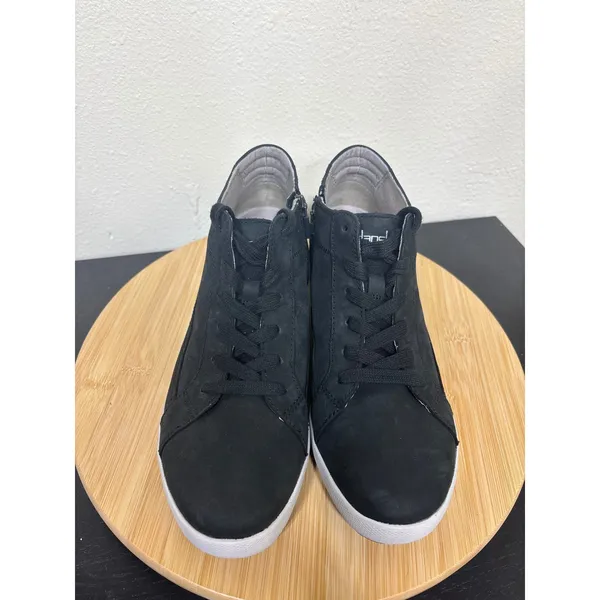 Dansko Onyx Women's 40 Black Leather Mid top Lace Up‎ Side Zip Sneakers - Image 3