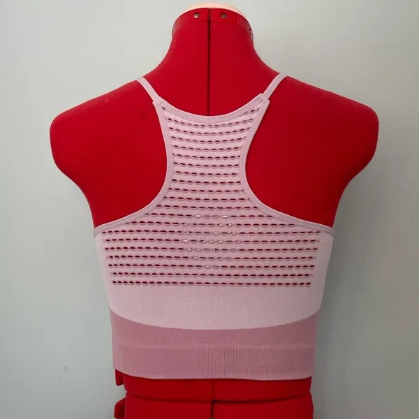 Halter Racerback Crop Top Sz L Pink - Image 3