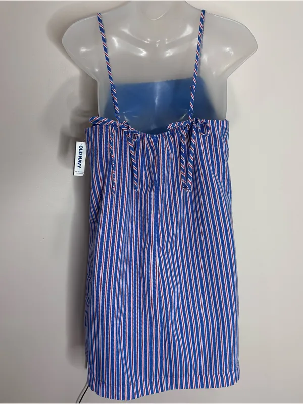 Old Navy Blue & White Striped Spaghetti Strap Mini Dress size small NWT - Image 3