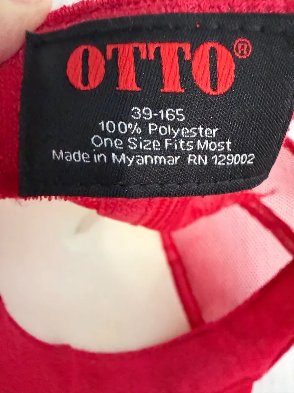 OTTO Red and White 'BASEBALL' Trucker Hat - Image 7