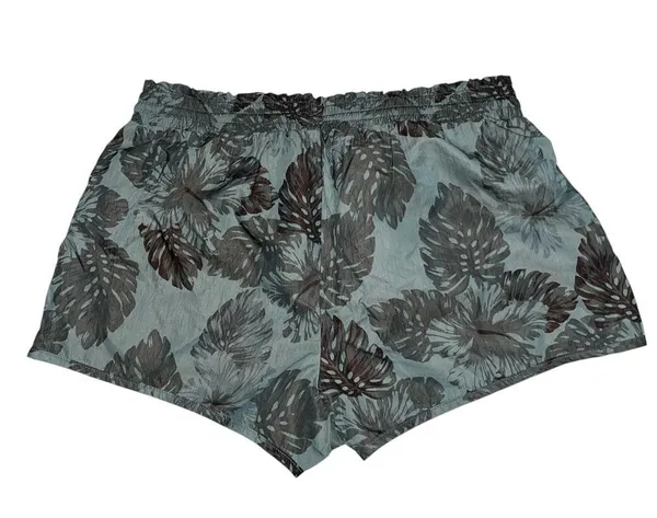 NEW Aerie Green Palm Leaf Print Nylon Athletic Shorts size Large - Image 4